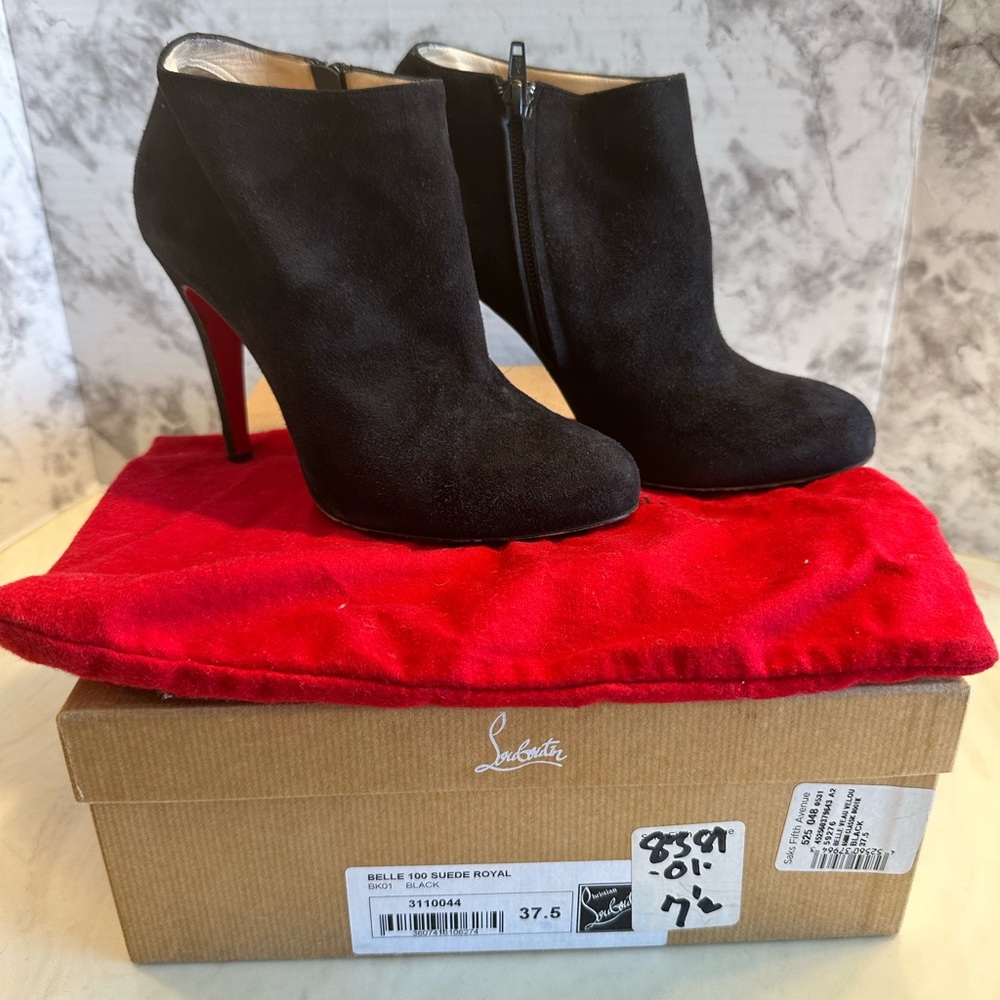 Christian Louboutin Belle 100 Suede royal ankle boot